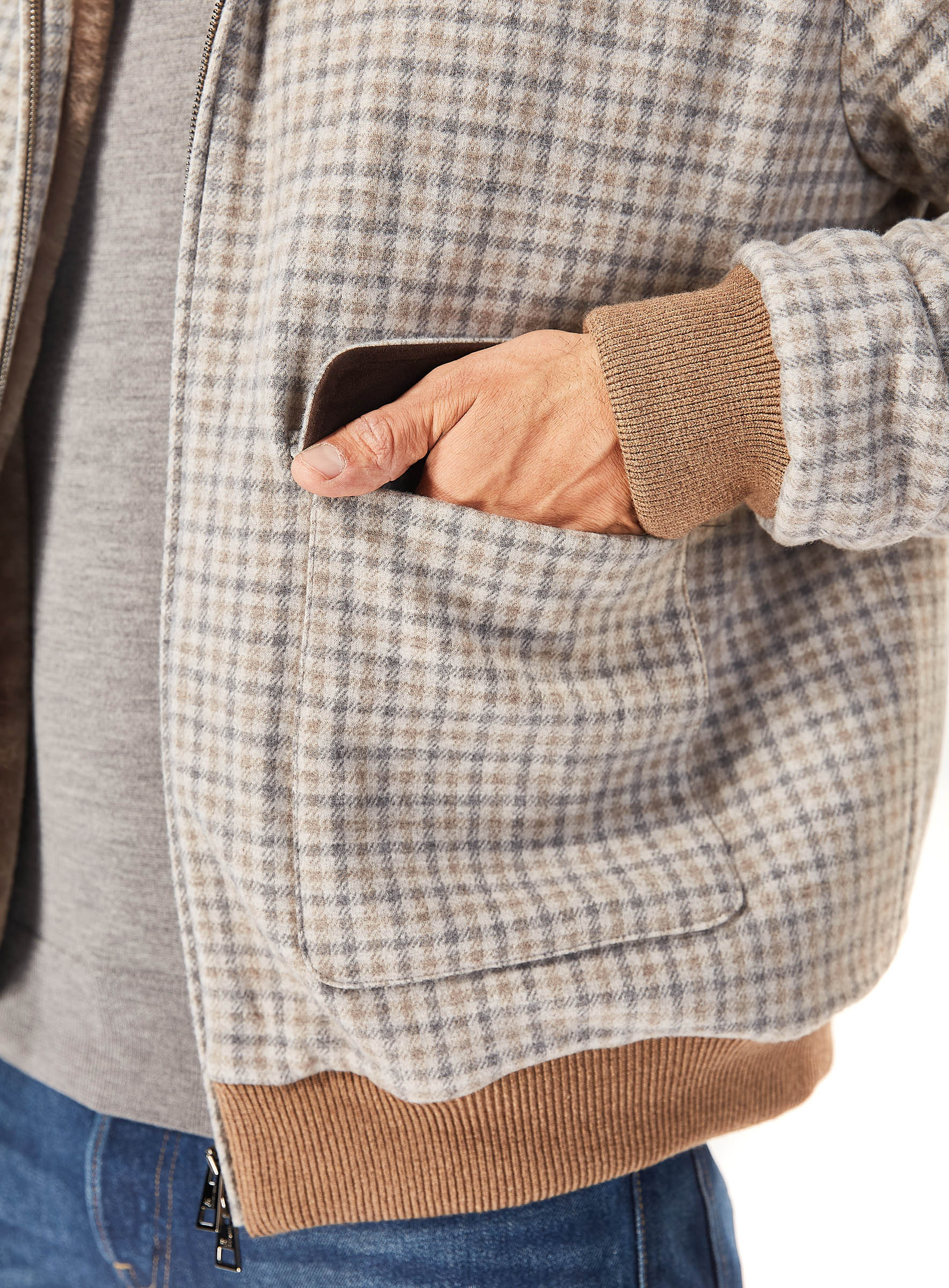Herren Lammfellblouson mit Schurwolle von Manzoni 24