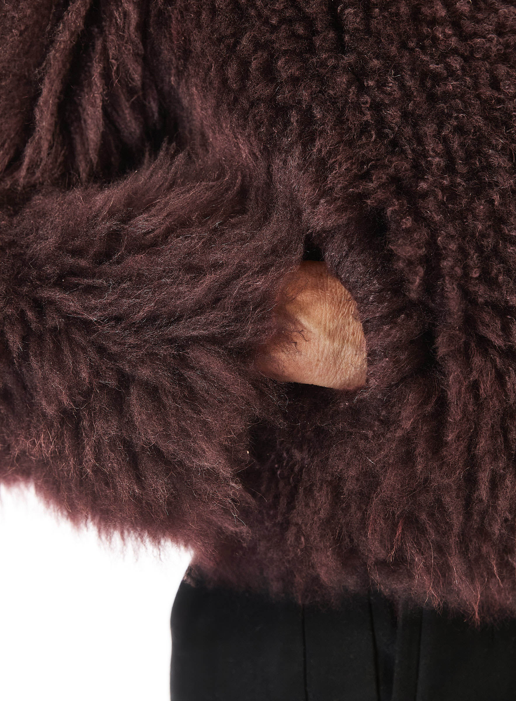 Cashmere-Ziegenfelljacke in Bordeaux