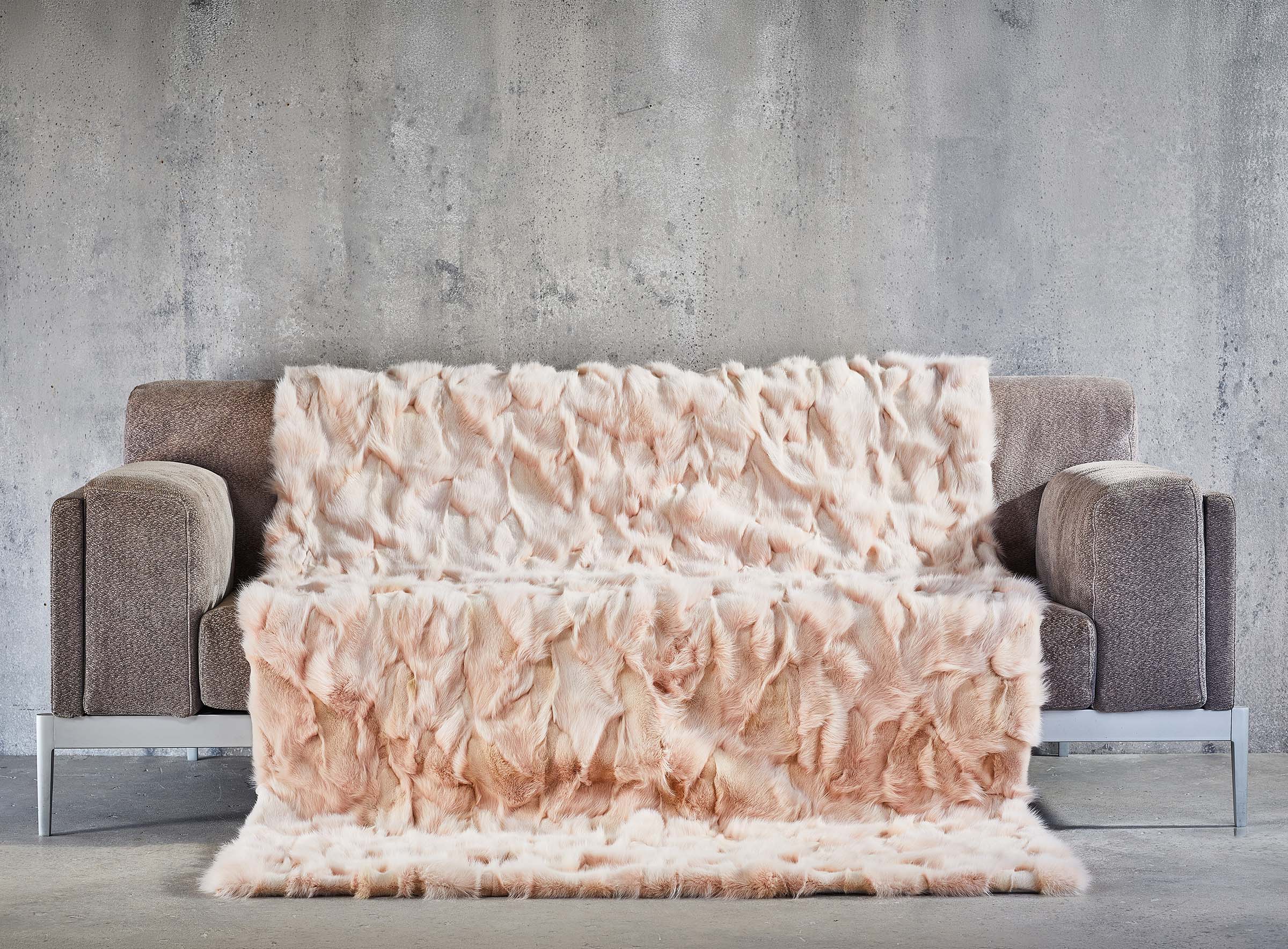 Apricot Fuchsdecke in Patchwork mit Schurwolle