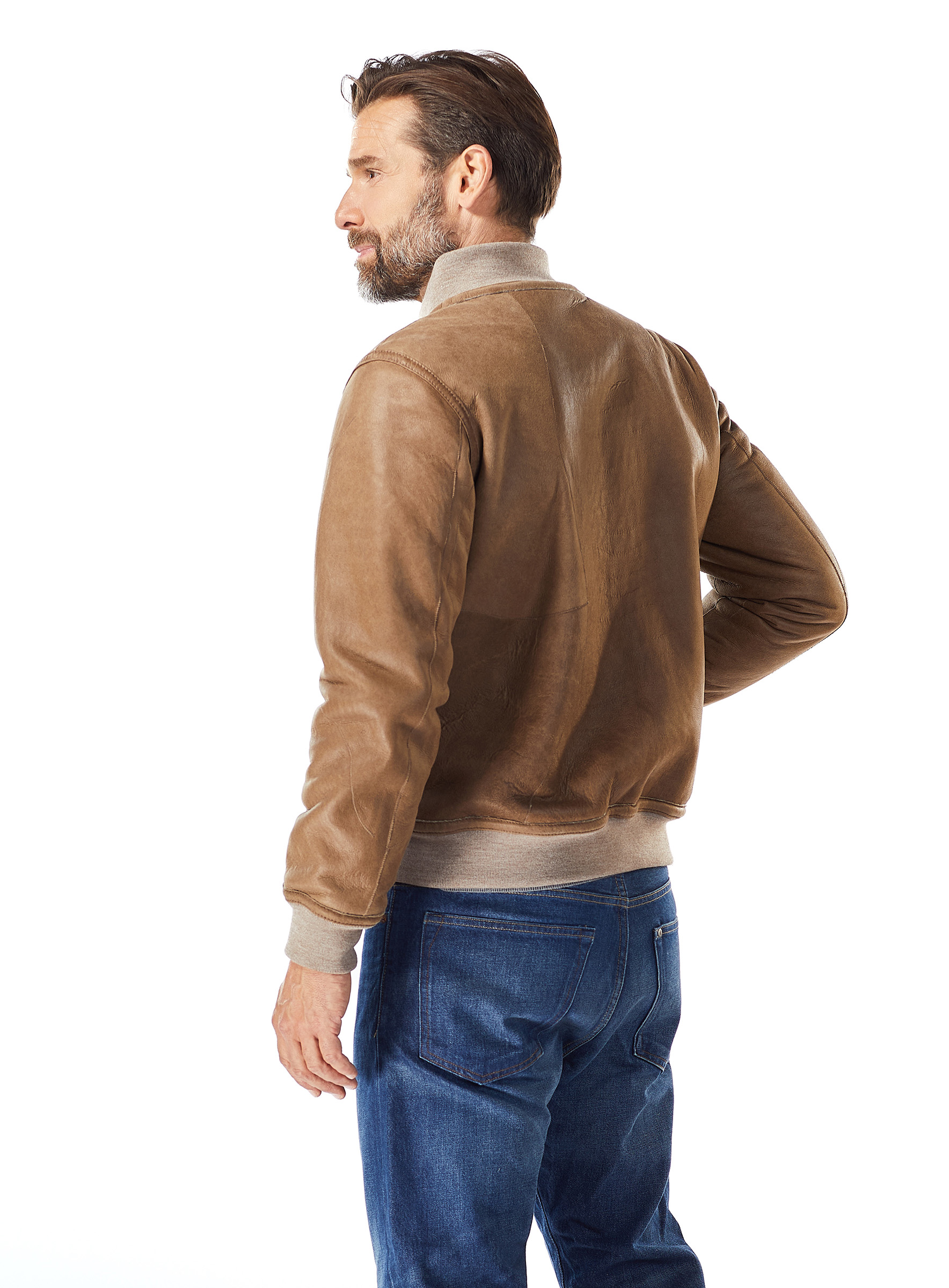 Lammfell Wendejacke für Herren Werner Christ taupe