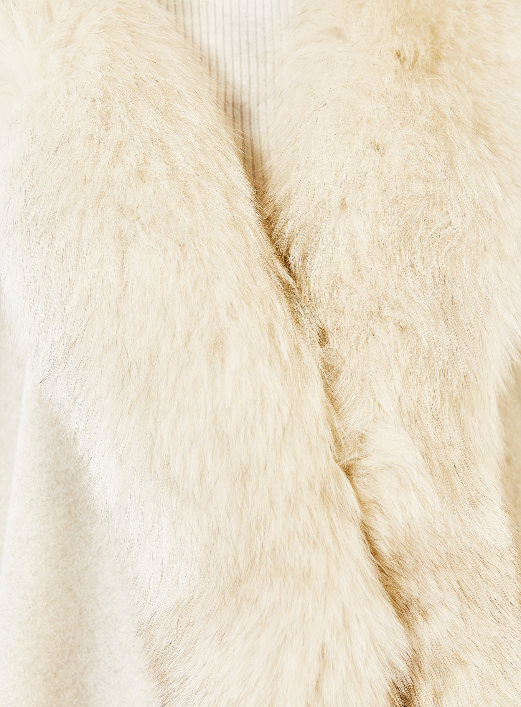 Cashmere Cape mit Blaufuchs beige