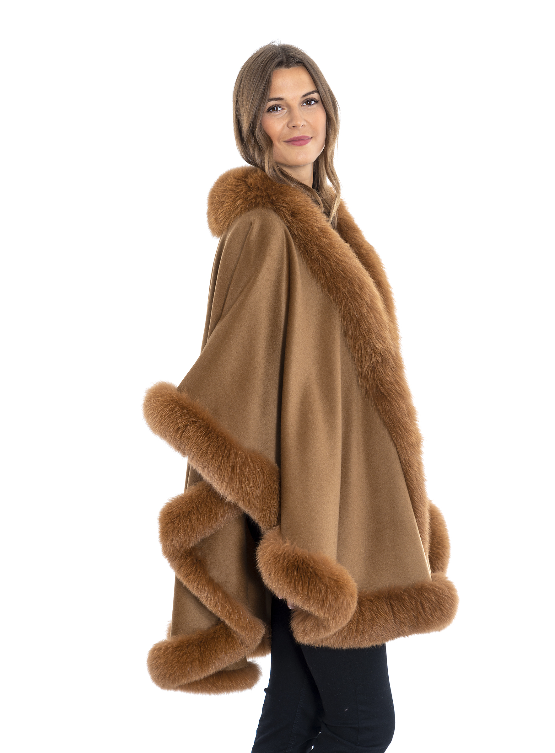Cashmere Cape mit Blaufuchs