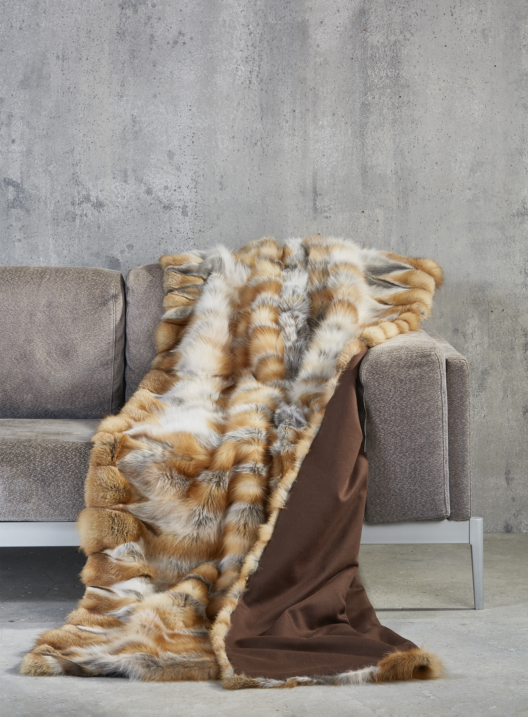 Rotfuchswammen Felldecke mit Cashmere