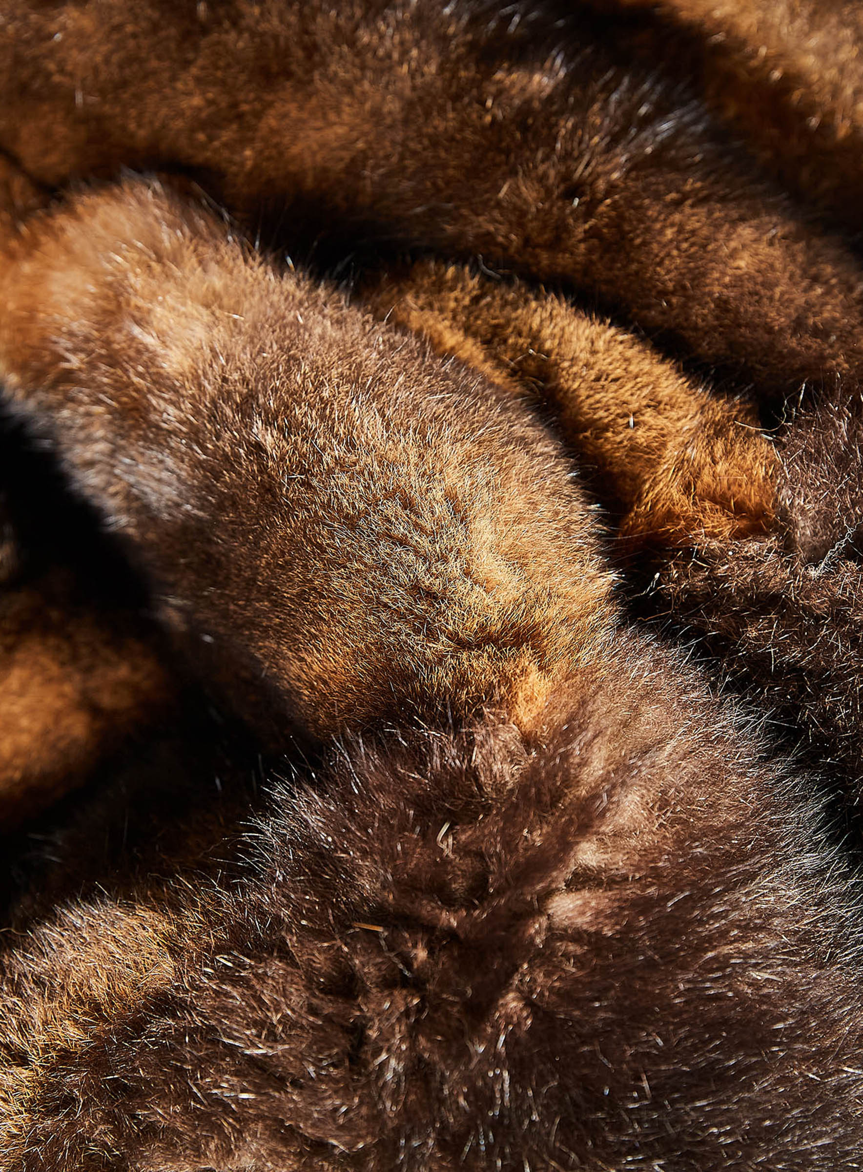 Opossum Echtpelz Decke mit Cashmere
