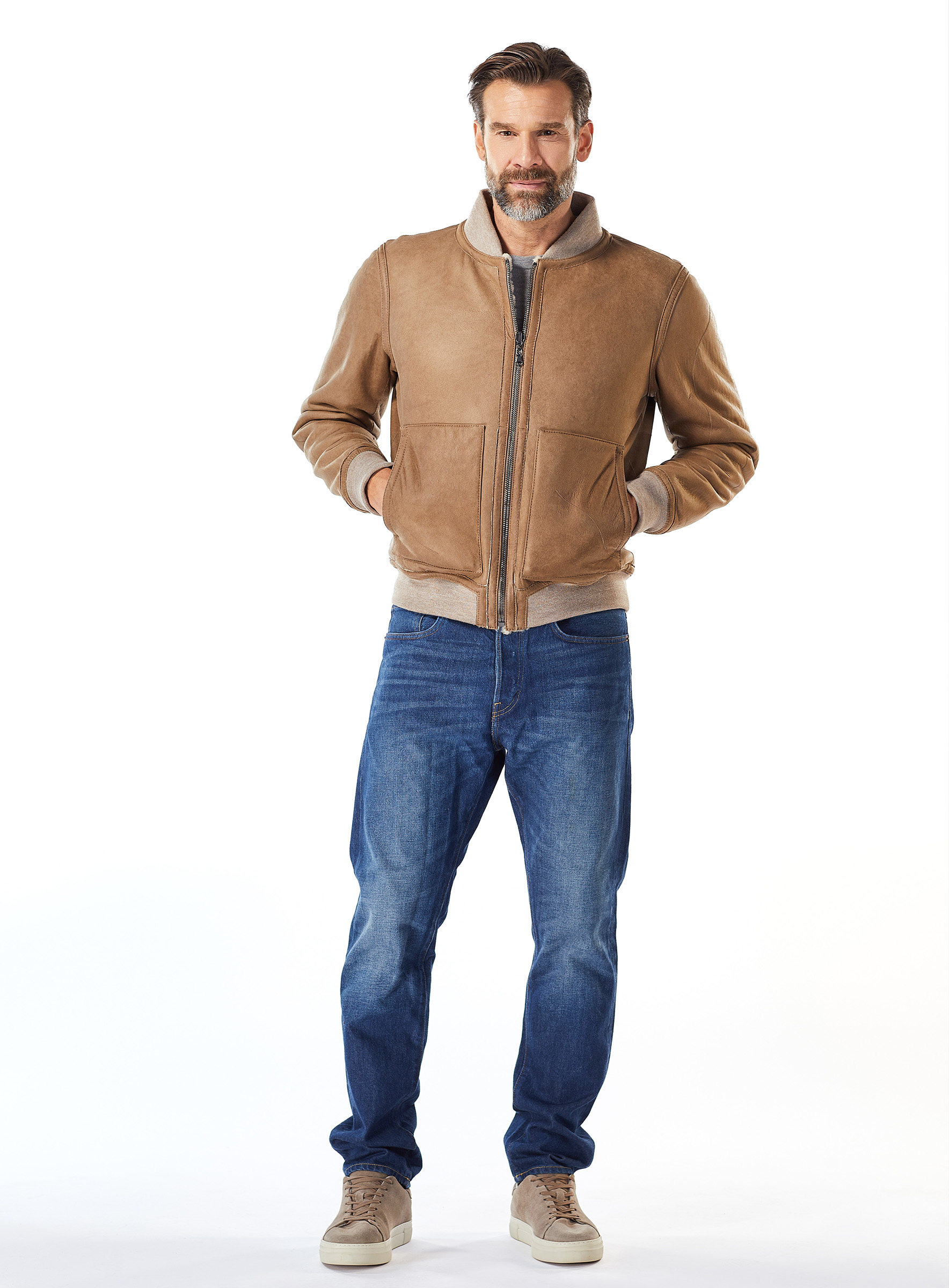 Lammfell Wendejacke für Herren Werner Christ taupe