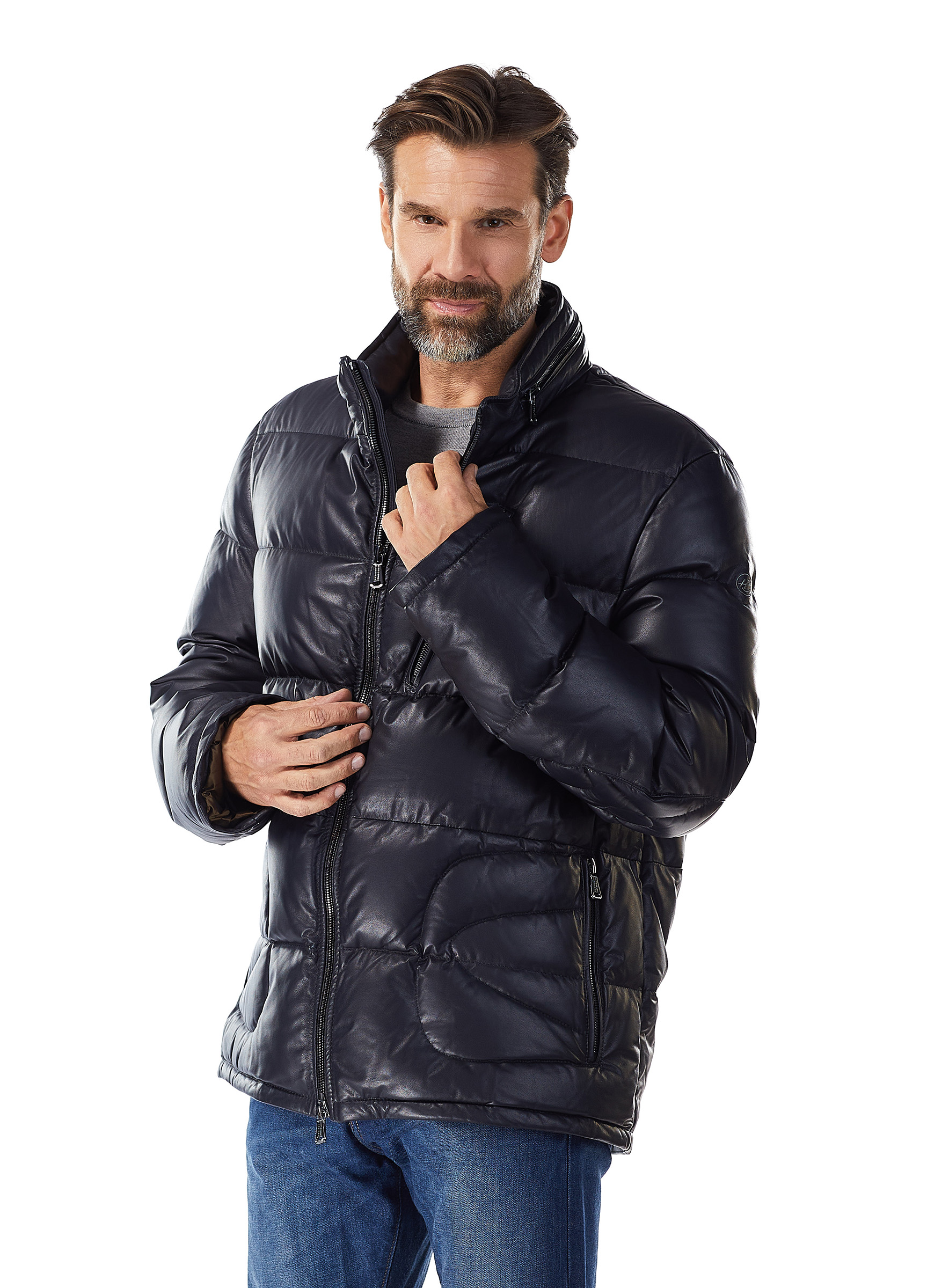 Lammleder Jacke Brooklands marine Heinz Bauer