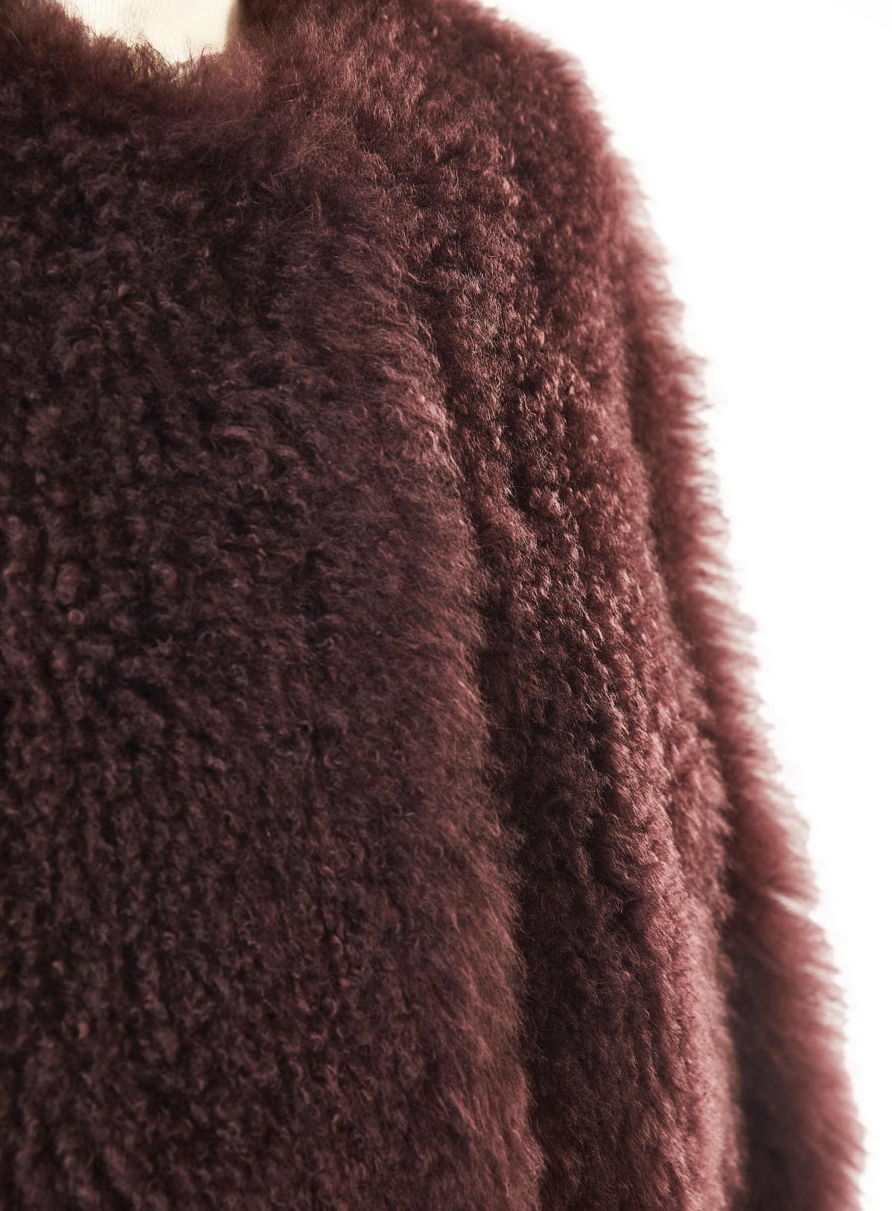 Cashmere-Ziegenfelljacke in Bordeaux