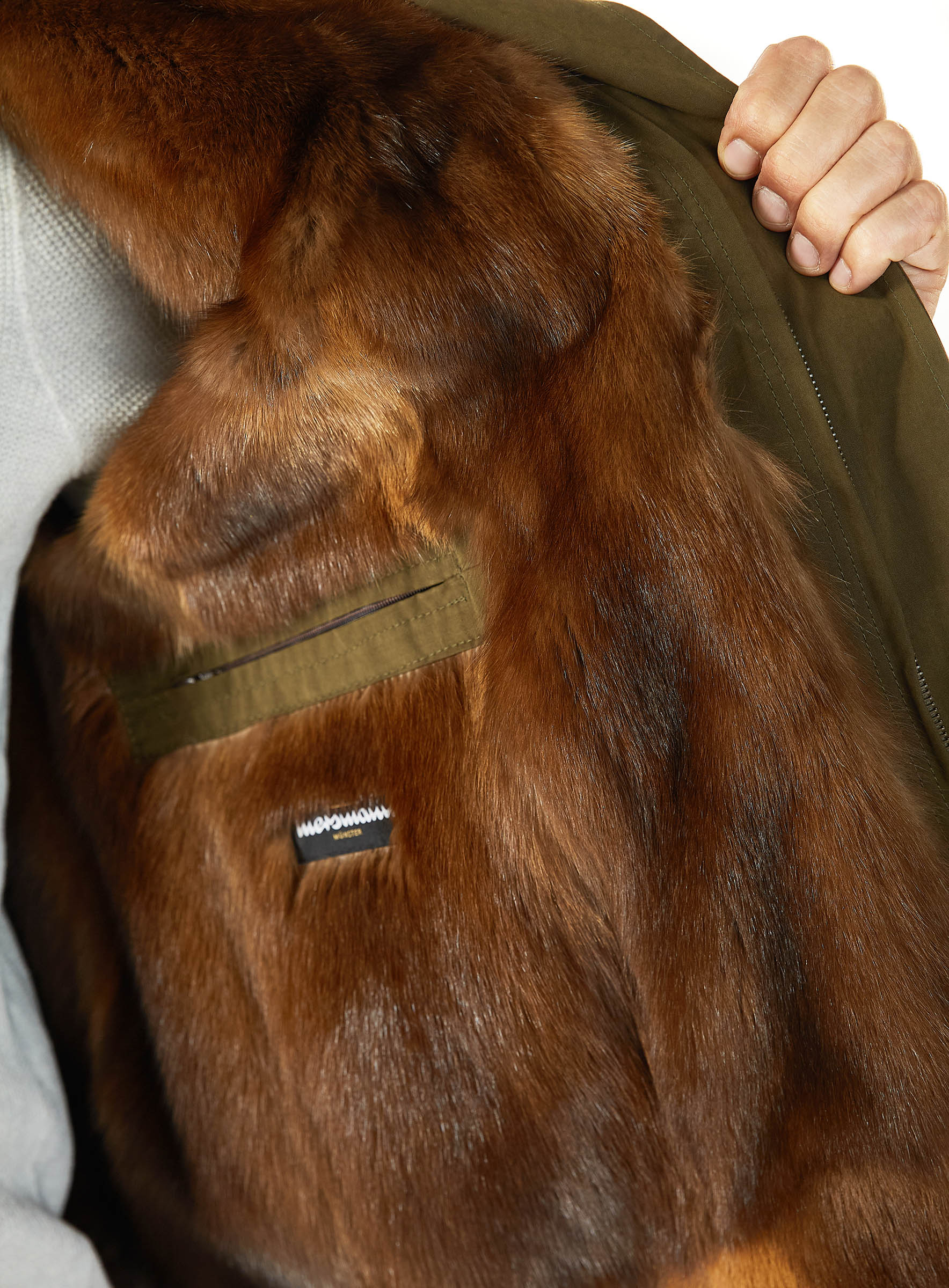 Baumwoll Herren Parka mit Zobelfutter
