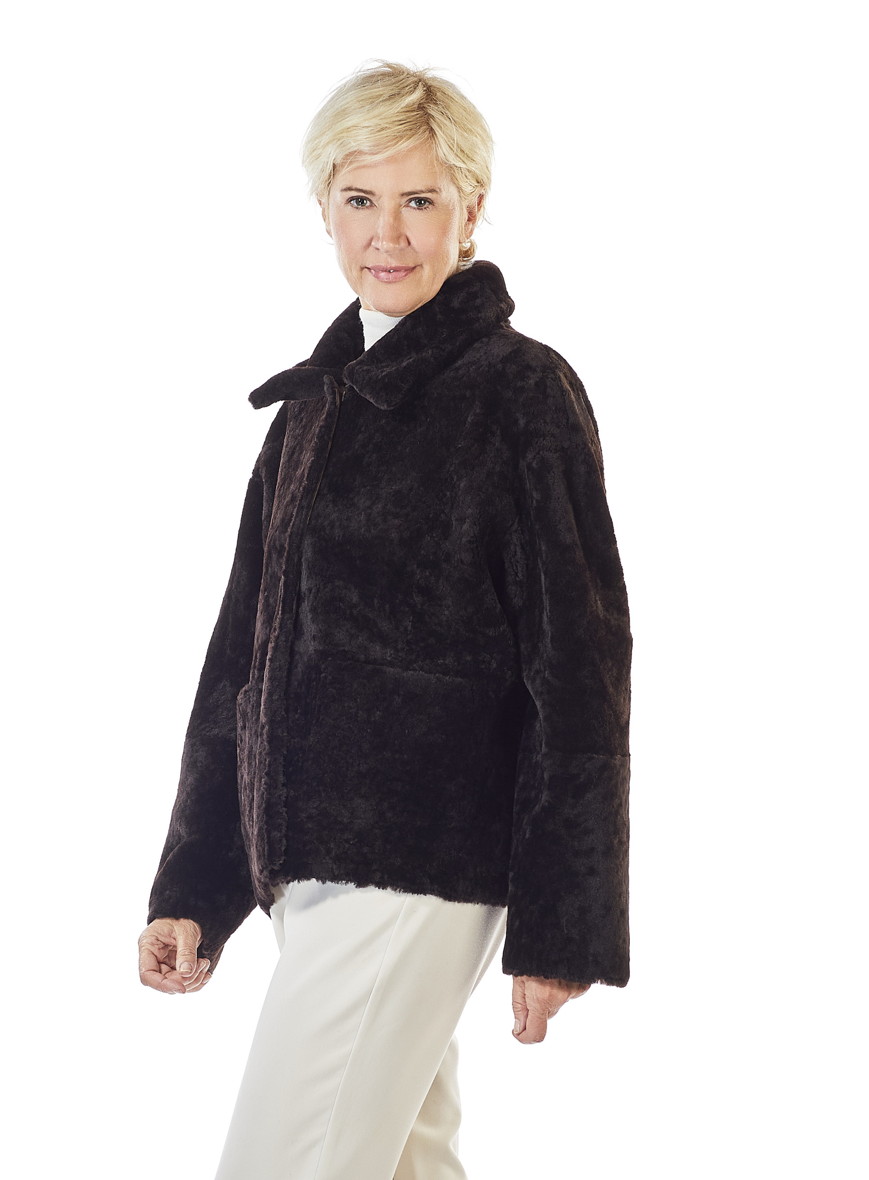 Lammfell Wendejacke dunkelbraun von Werner Christ