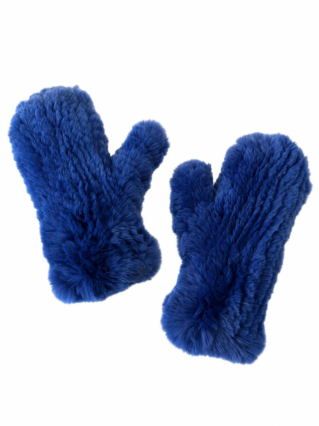 Wärmende Pelzhandschuhe aus Rexkanin electra blau