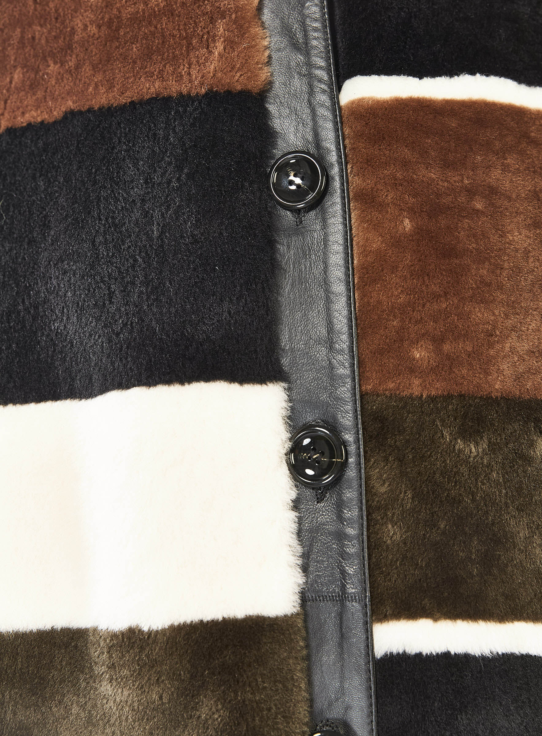 Merinolamm Patchwork Kurzmantel Manzoni24 grün