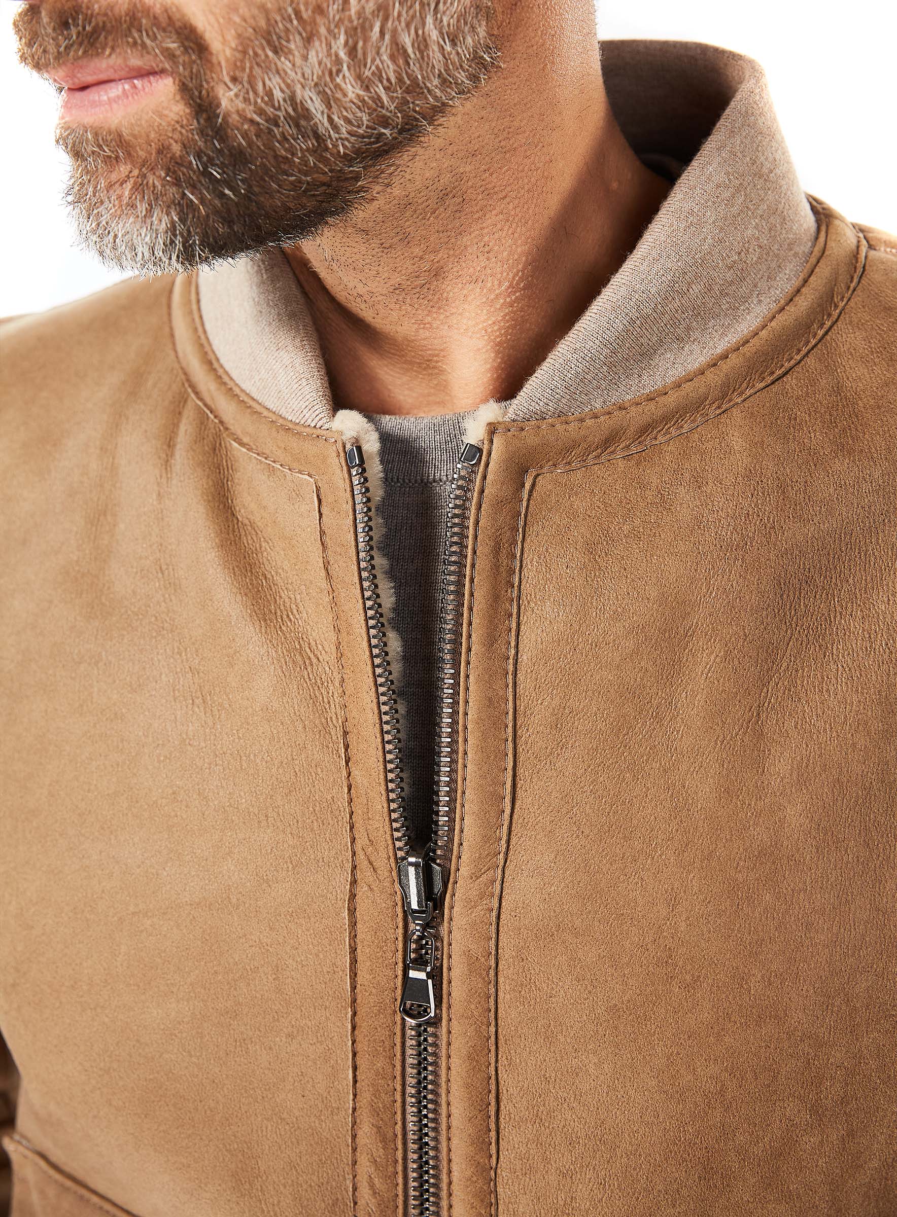 Lammfell Wendejacke für Herren Werner Christ taupe