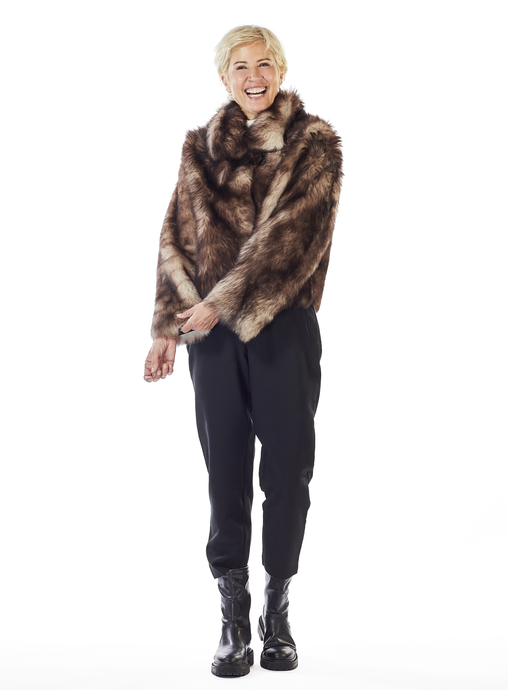 Toskana Lammfell Jacke mit dunklen Spitzen