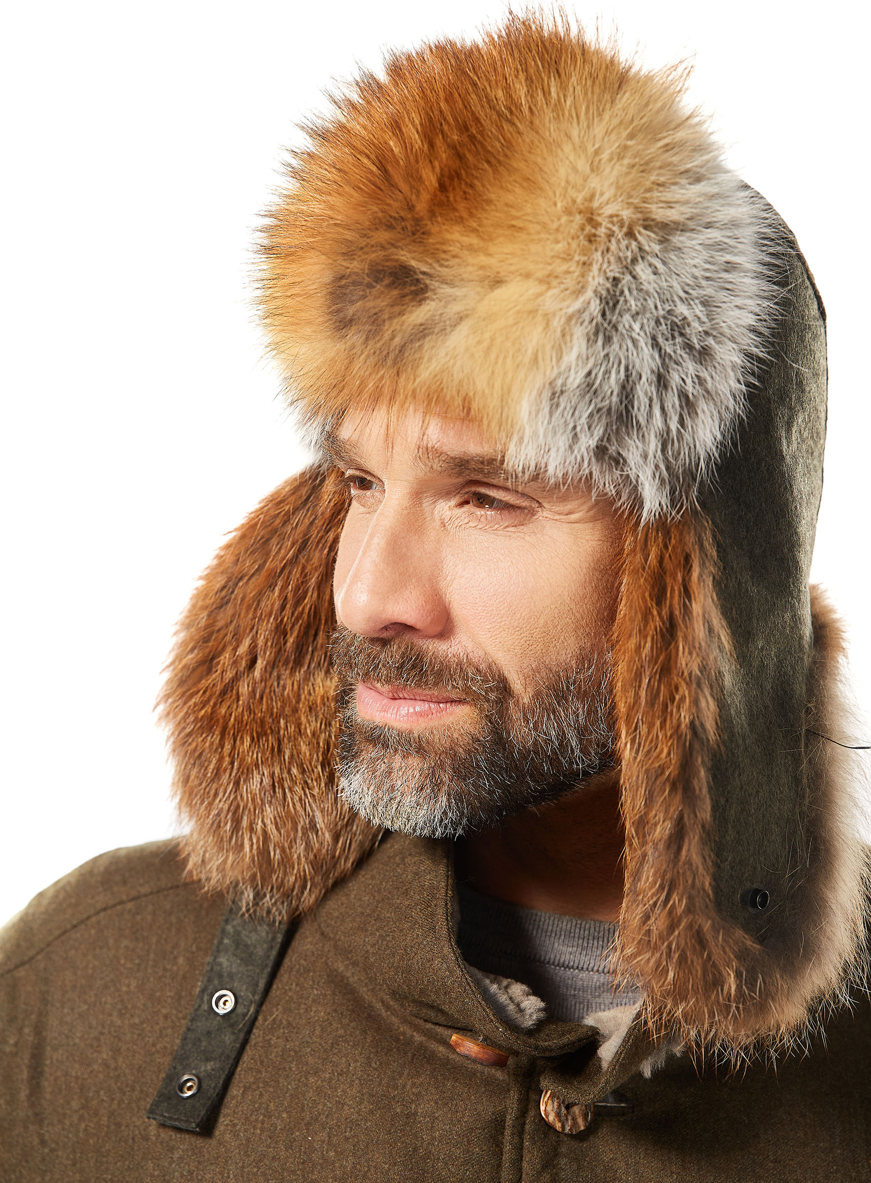 Herren Chapka mit Loden und Rotfuchs