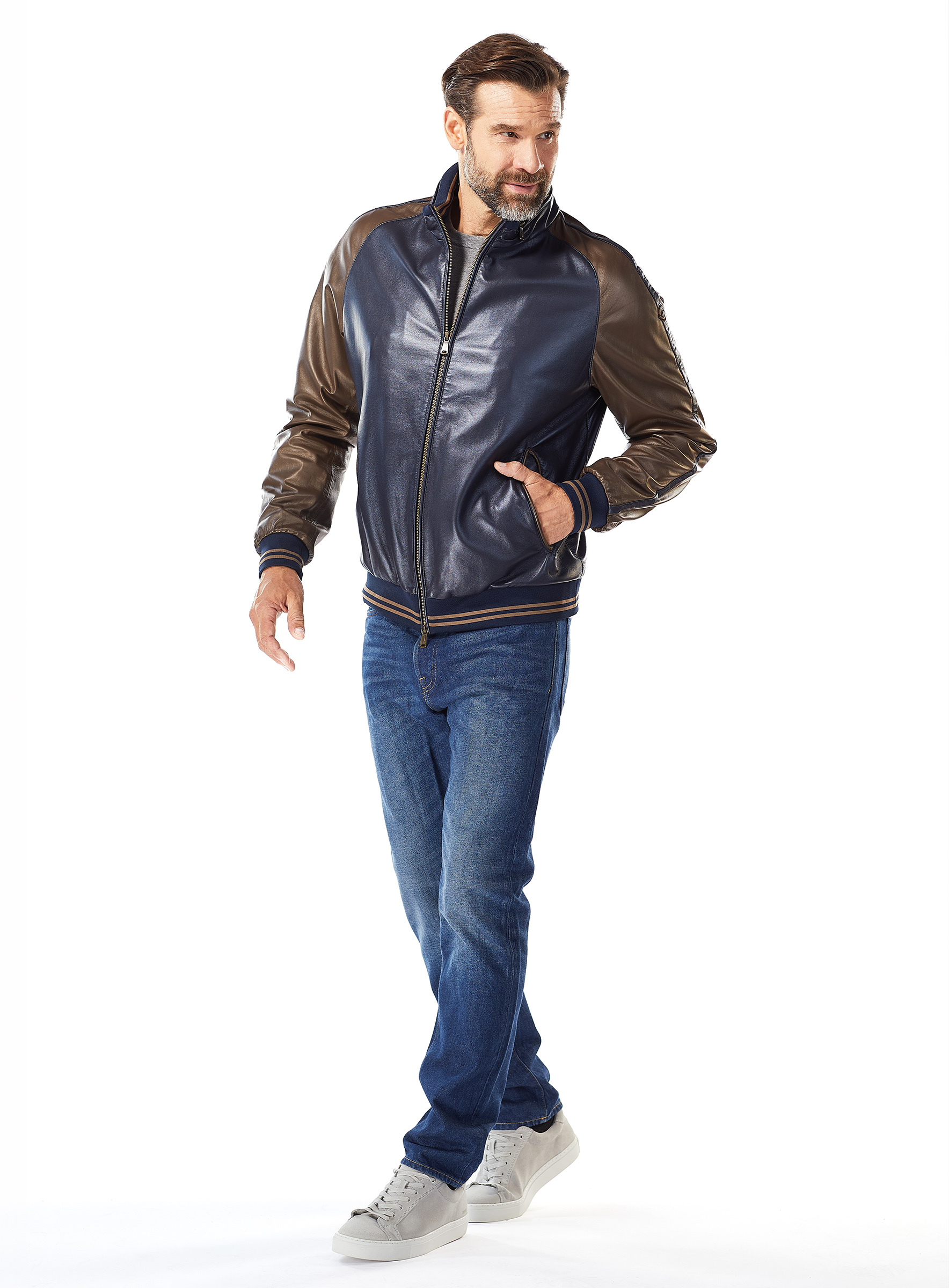 Lamm Lederjacke Marrakesch marine Heinz Bauer