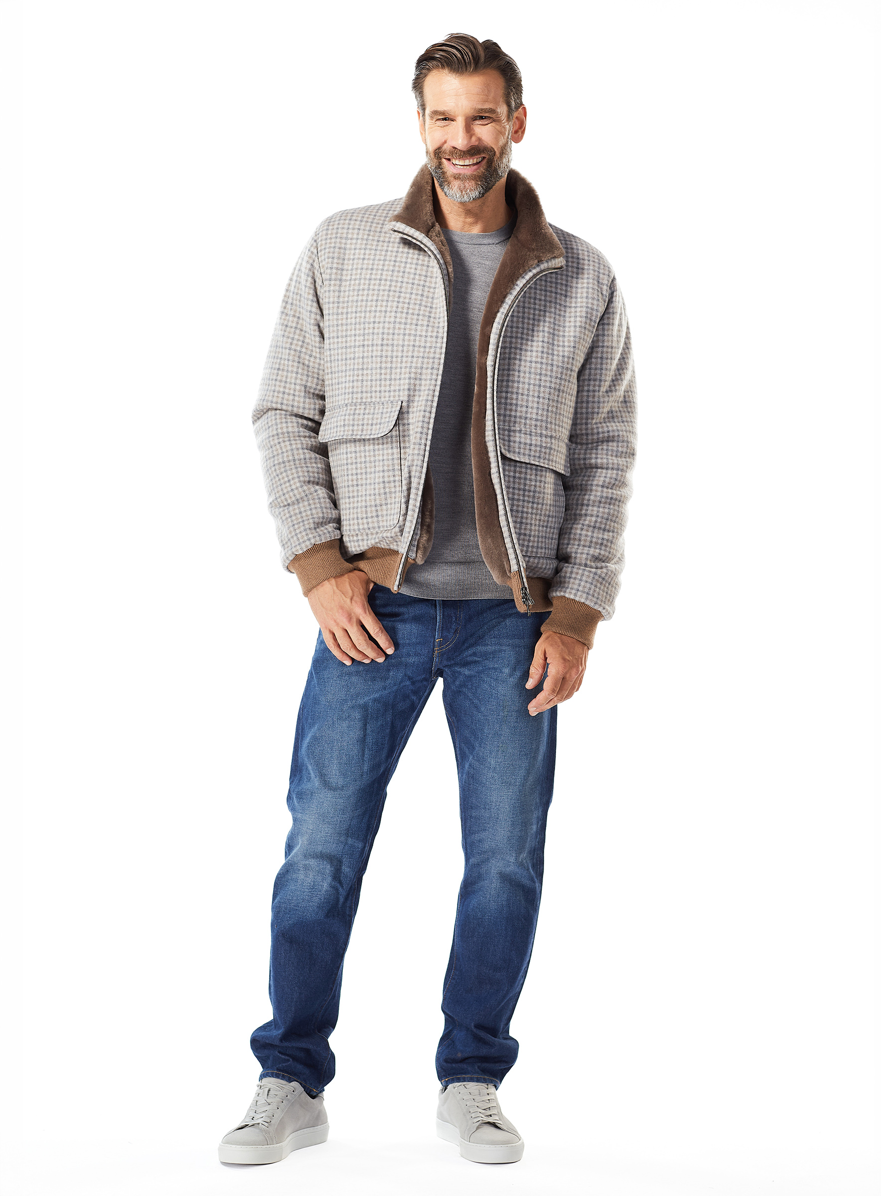 Herren Lammfellblouson mit Schurwolle von Manzoni 24
