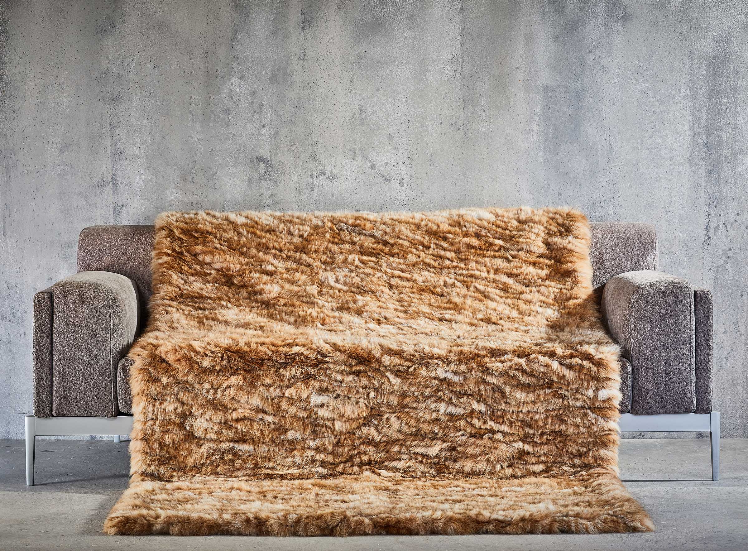 Luchskatzen Rücken Patchwork Decke mit Cashmere