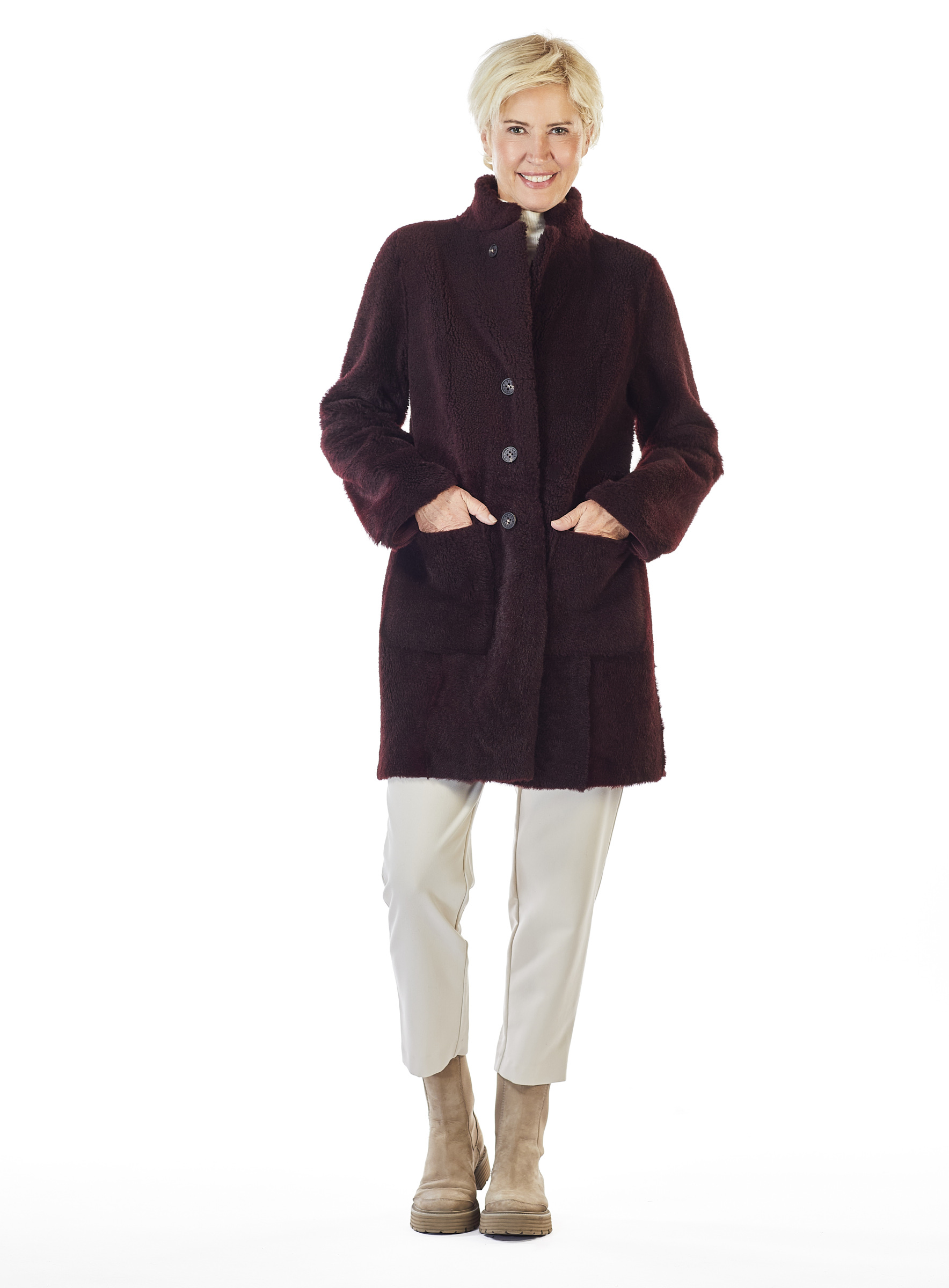 Lammfell Wendejacke bordeaux Werner Christ
