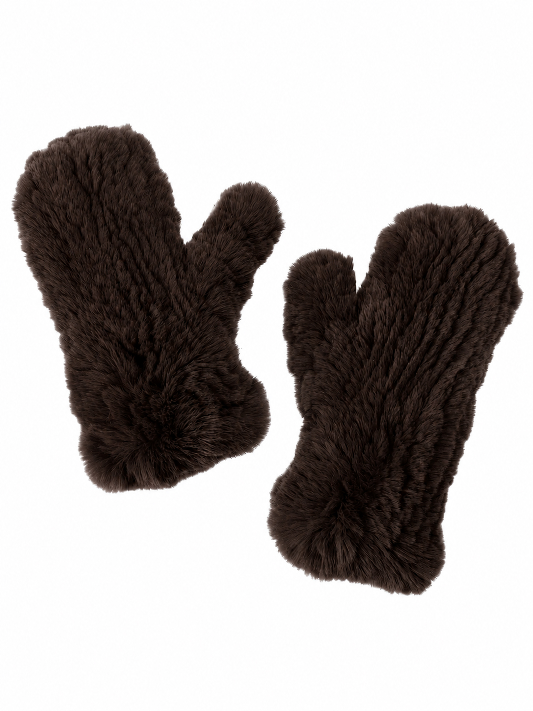 Leichte und warme Pelzandschuhe aus Rexkanin dunkelbraun