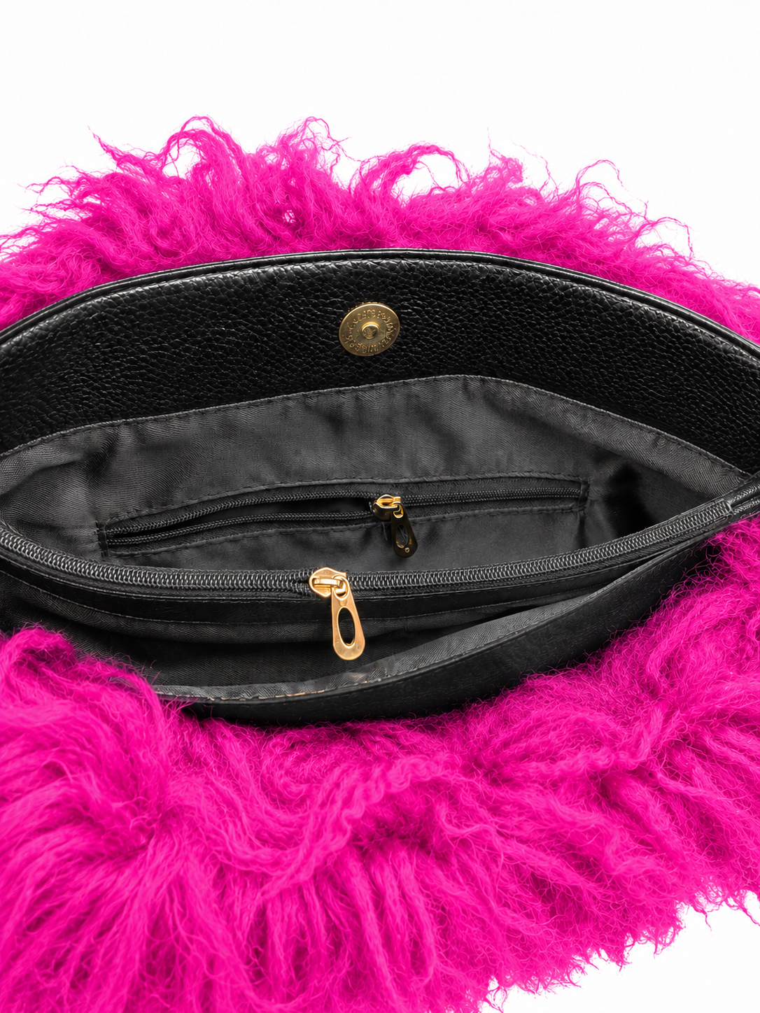 Sstylische Pelztasche aus Tibetlammfell pink