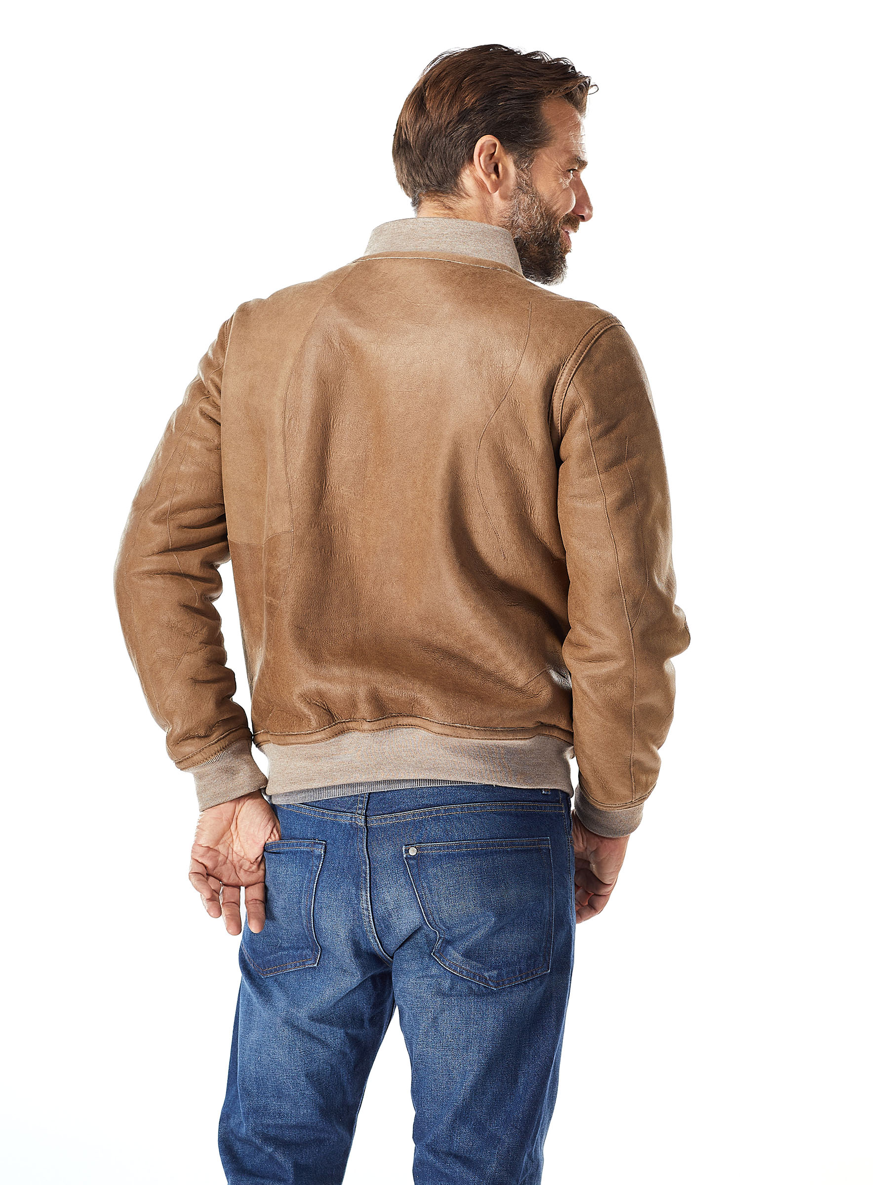 Lammfell Wendejacke für Herren Werner Christ taupe