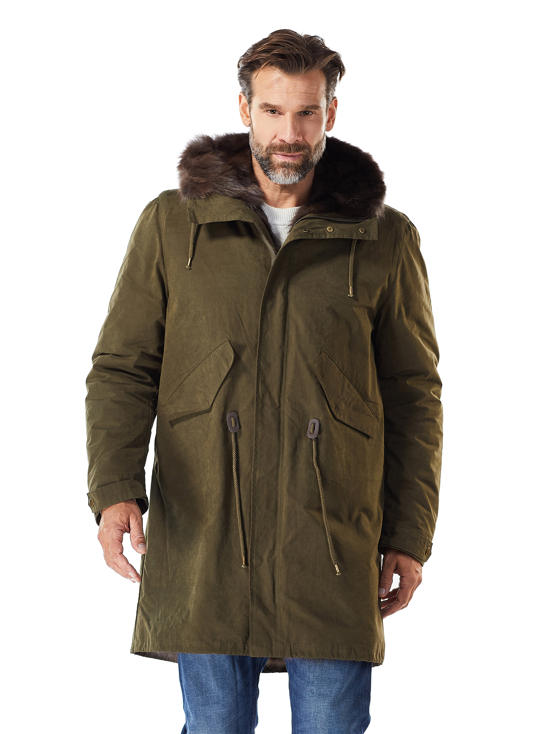 Baumwoll Herrenparka mit Zobel Arcade Fellfutter